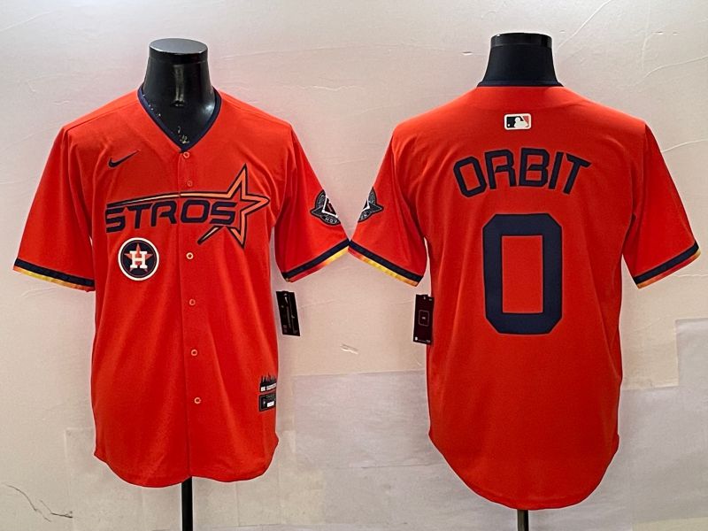 Men Houston Astros #0 Orbit Orange Three generations Joint Name 2025 Nike MLB Jersey style 11